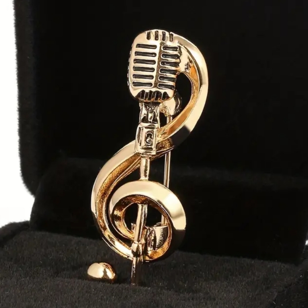 🌺Retro Microphone Brooch Lapel Pin Microphone Accessories